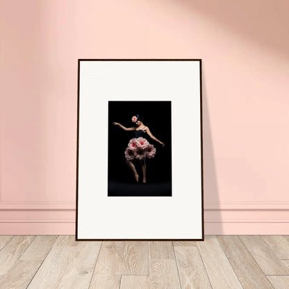 Framed wall art of a ballet dancer in a pink tutu, perfect for floral feels room decor