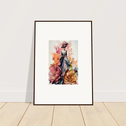 Framed wall art featuring Plumage Rises Floresschuld with a flowing gown and floral design