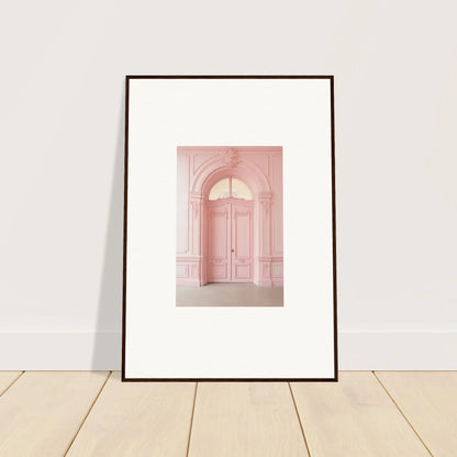 Framed wall art featuring a pink arched doorway from Pompadour Cogswheel Echoes