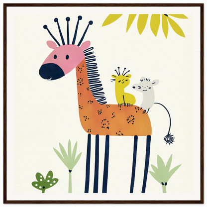 Whimsical giraffe with a spiky mane for fun nursery wall art or decor in product150