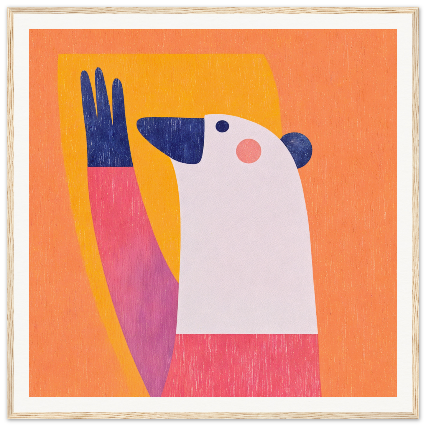 White figure with blue hand in pink shirt, perfect for Nursery Wall Art or decor