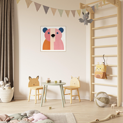 Children’s play corner with animal chairs and table, perfect for nursery decor