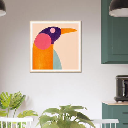 Colorful abstract geometric bird artwork for nursery wall art and decor, product195