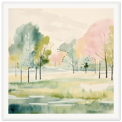 Watercolor painting of a peaceful forest for nursery wall art or decor in product2