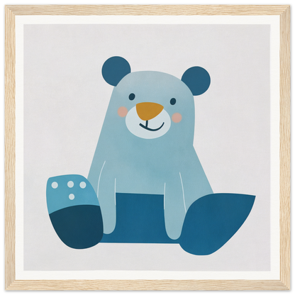 Cute blue teddy bear with a smile, perfect for nursery decor in Product205