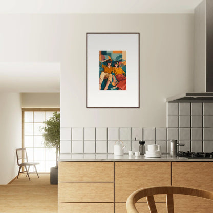 Framed abstract artwork enhancing kitchen wall decor with Visions Forecast theme