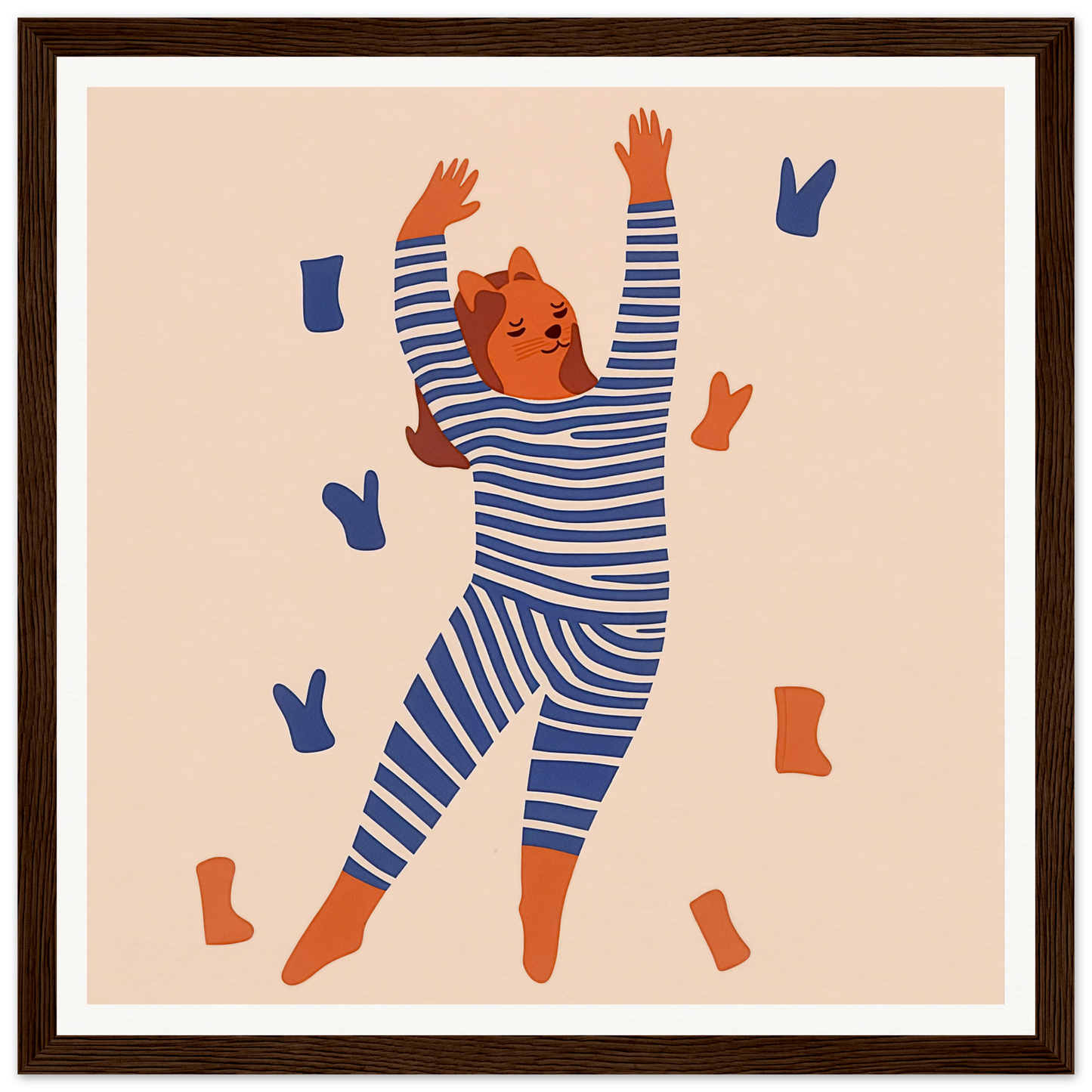 Dancing bear in pajamas and floating socks - cute nursery wall art for perfect decor!