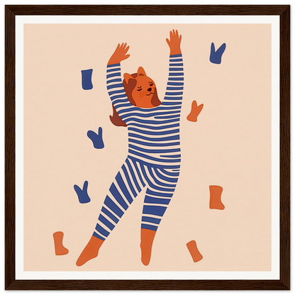 Dancing bear in pajamas and floating socks - cute nursery wall art for perfect decor!