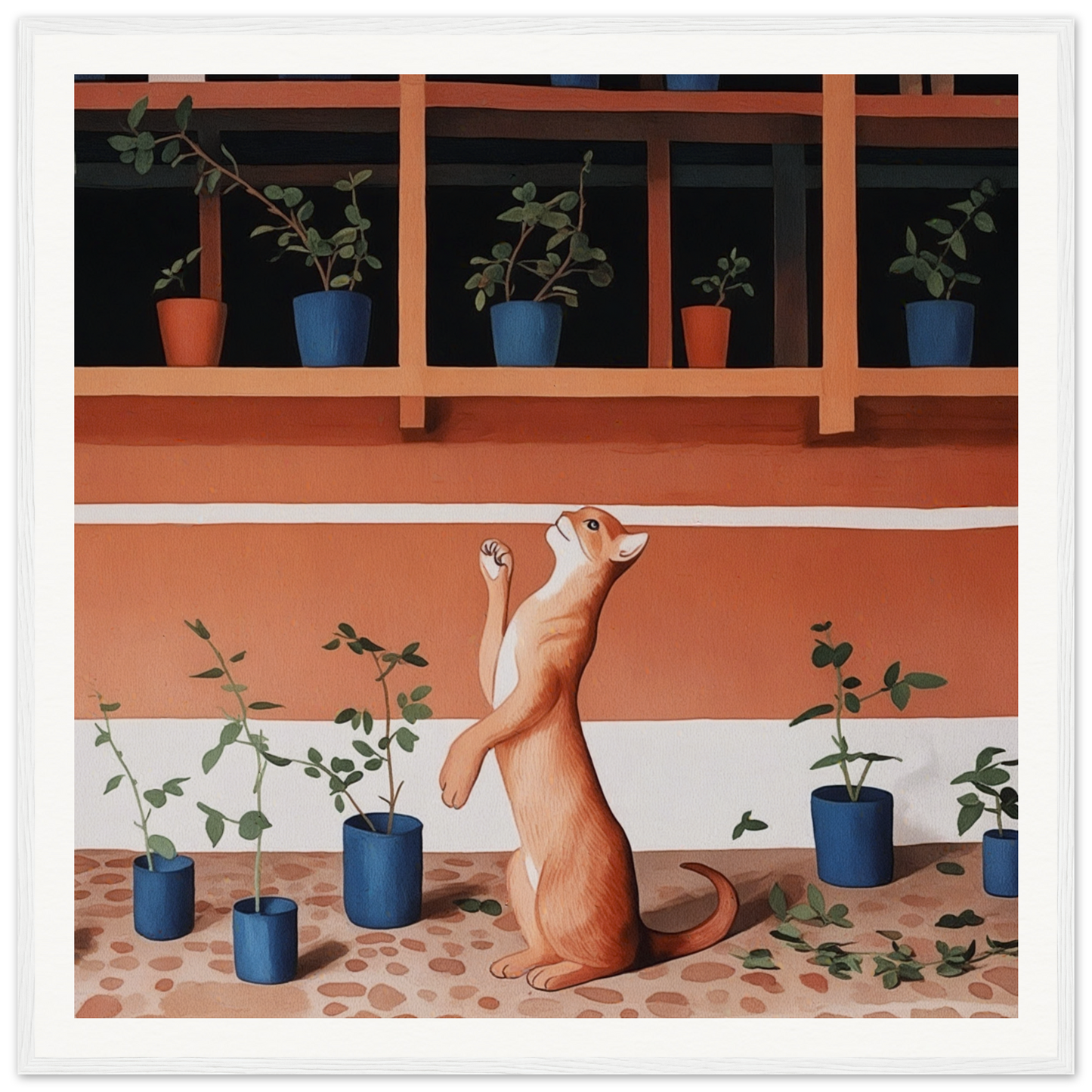 Standing cat reaching up, perfect for Nursery Wall Art or Nursery Decor in product232