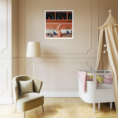 Modern nursery with a white crib canopy, perfect for stylish nursery decor