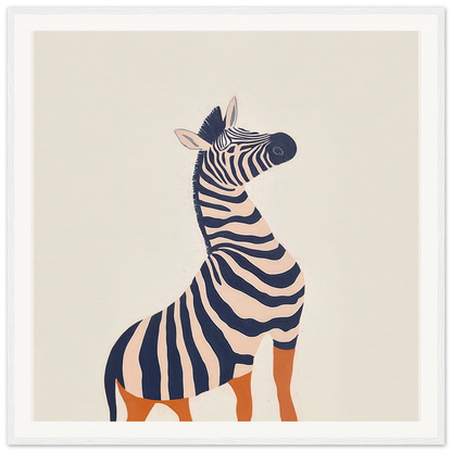 Stylized zebra with orange legs, perfect for nursery wall art or decor in product234