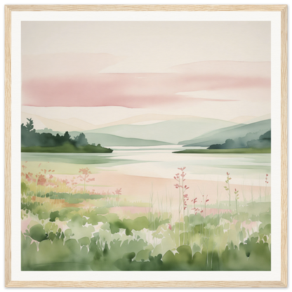 Watercolor painting of a lakeside meadow, perfect nursery wall art for product42