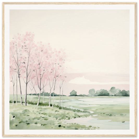 Watercolor painting of serene landscape perfect for nursery wall art or decor