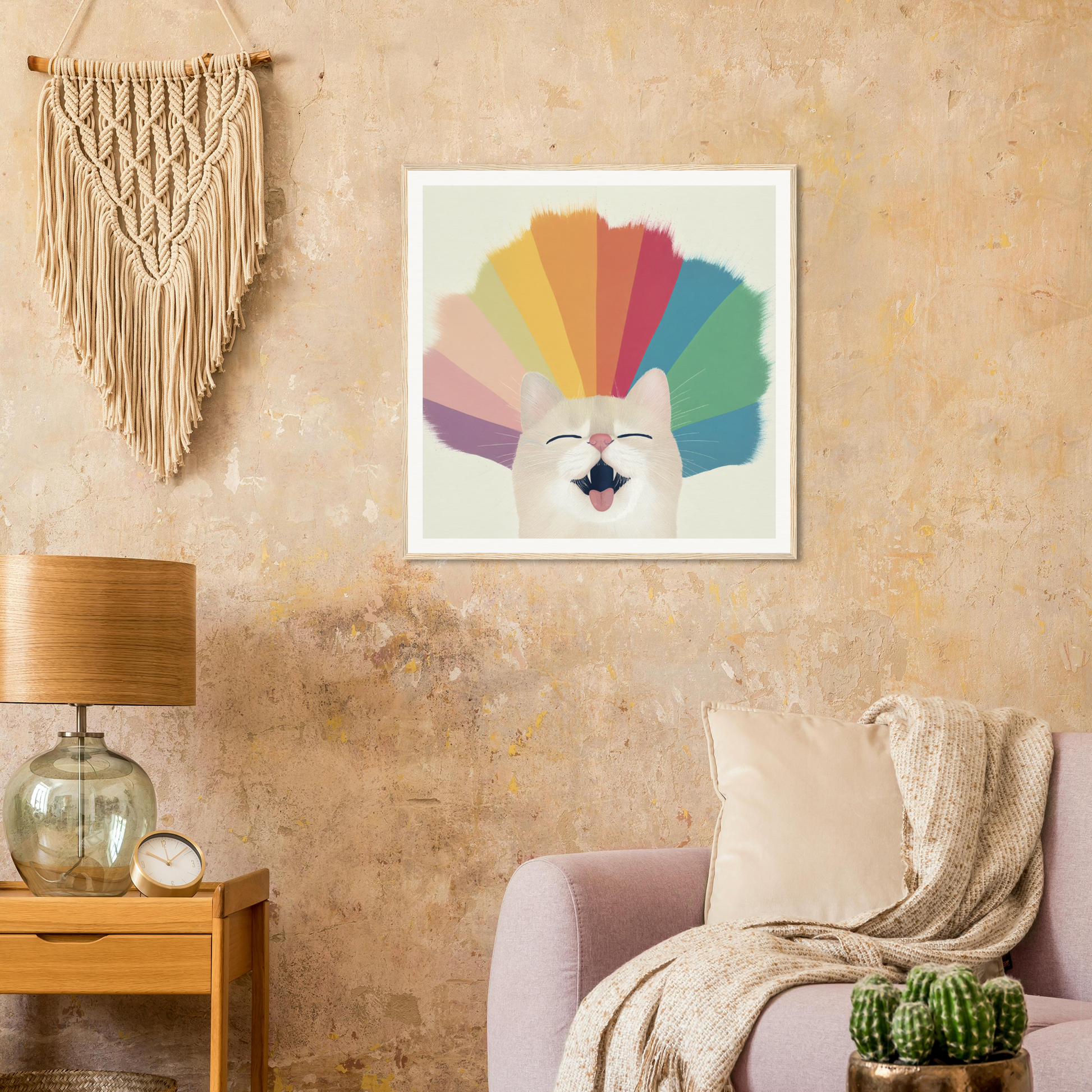 Colorful rainbow fan shape perfect for nursery wall art or cheerful nursery decor