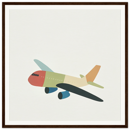 Colorful cartoon airplane for nursery wall art, perfect for fun nursery decor