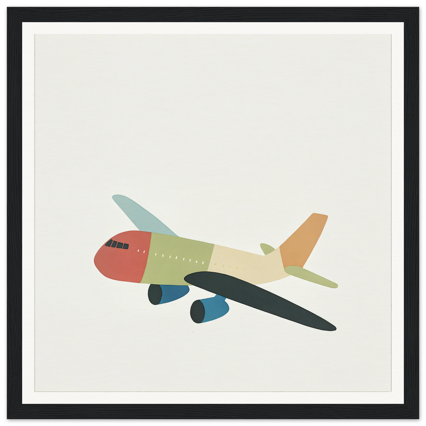 Colorful cartoon airplane for cheerful nursery wall art in product62 framed poster