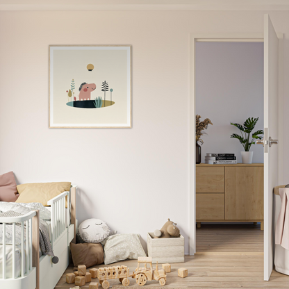 White wooden crib with curved railings, perfect for nursery decor and cozy spaces