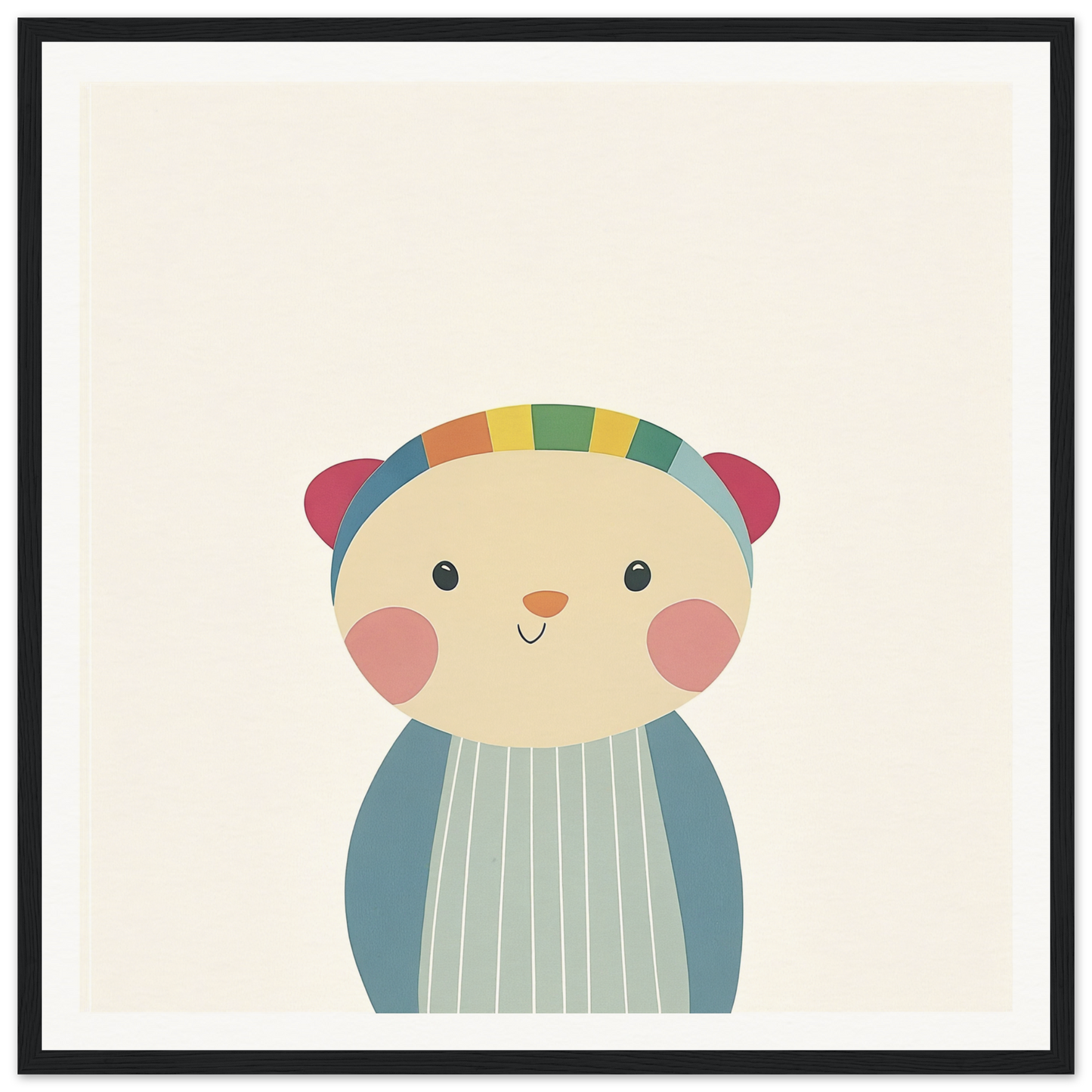 Cute cartoon bear with rosy cheeks for nursery wall art in product86