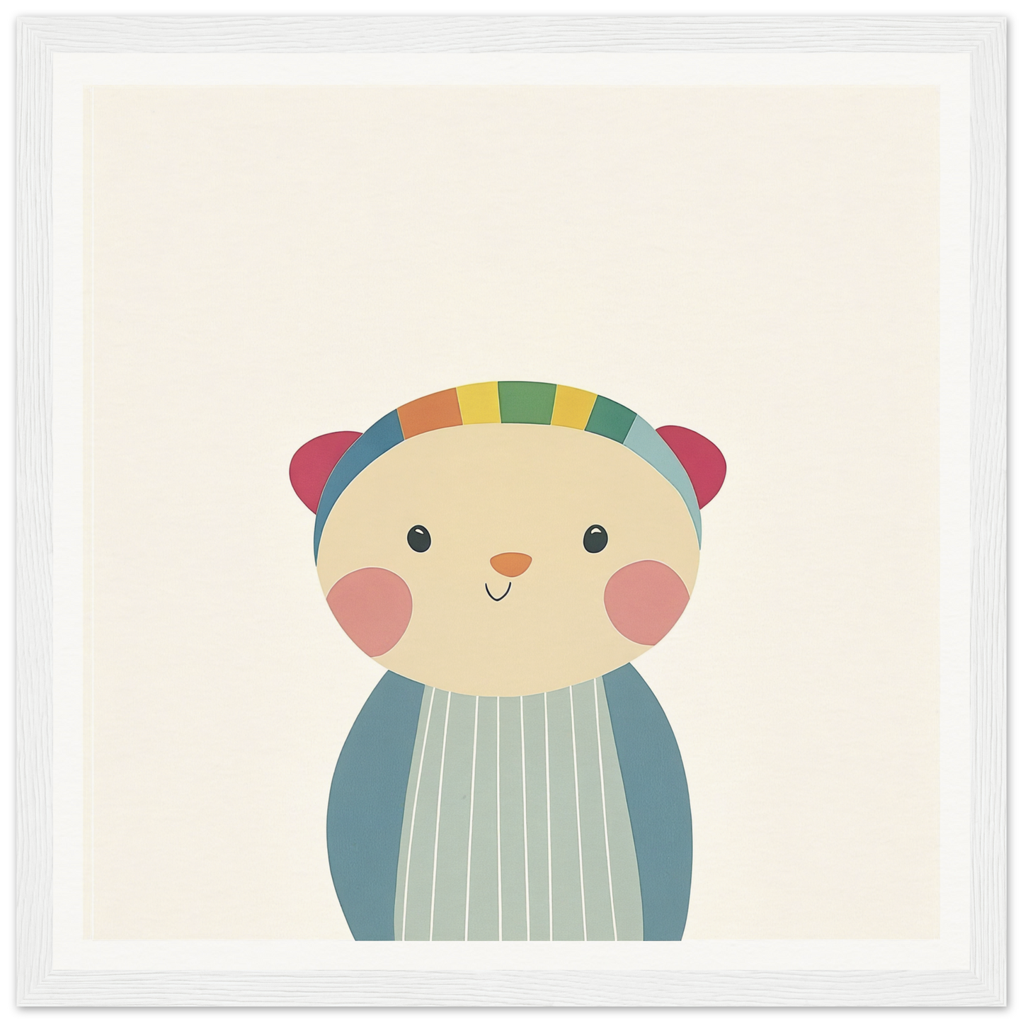 Cute cartoon bear in a headband perfect for nursery wall art or decor