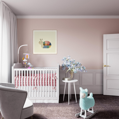 Cute white wooden crib with pink bedding for stylish nursery decor in Product90