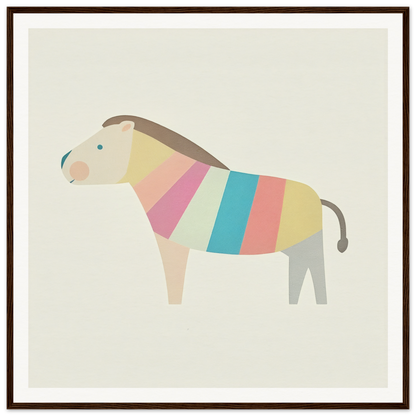 Stylized horse with pastel stripes perfect for nursery wall art or decor in product93