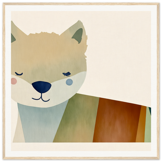 Cute cartoon fox with a smile perfect for nursery wall art in product95