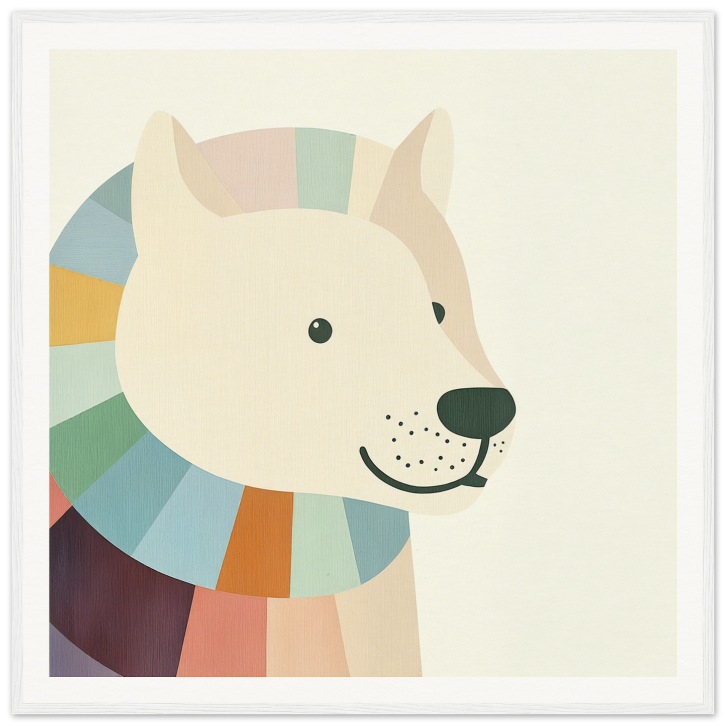 Smiling polar bear in a scarf, perfect for nursery wall art or decor in product98