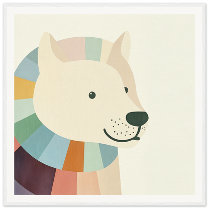 Smiling polar bear in a scarf, perfect for nursery wall art or decor in product98