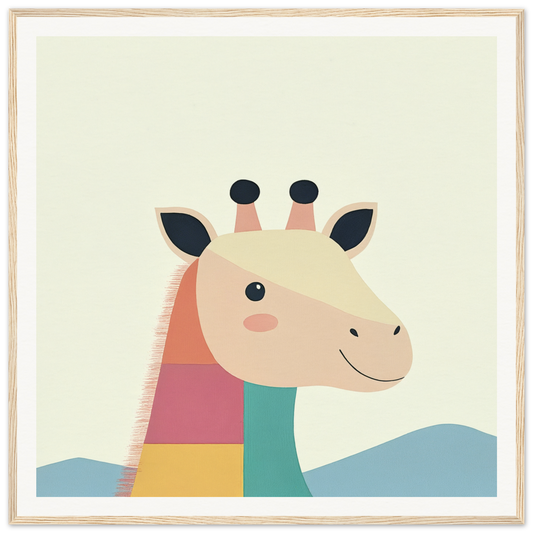 Colorful cartoon giraffe with a smile, perfect for nursery wall art or decor in Product99