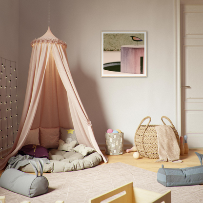 Pink fabric canopy tent with cushions underneath, featured as Prophetic Pink Perch