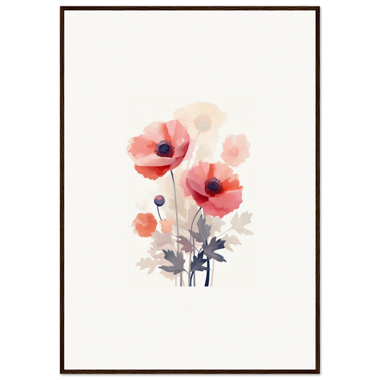 Watercolor pink poppies canvas print perfect for your room decoration with Falters Narrative