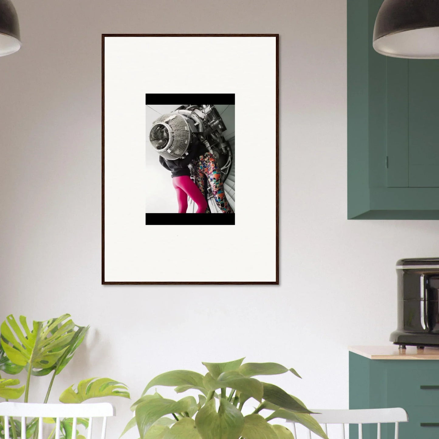 Framed wall art of vintage camera with pink accent for stylish room decor magneto embrace