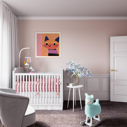 White wooden crib with pink bedding in a special edition art™ product display