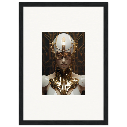 Futuristic humanoid with gold and white enhancements for Hamlet Vanguard wall art