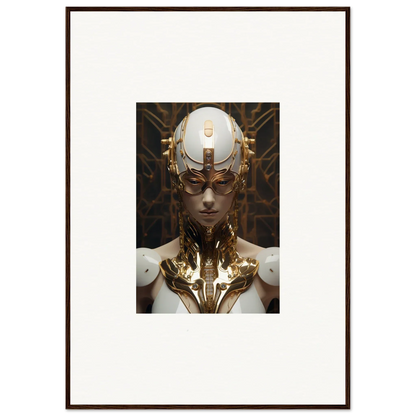 Futuristic humanoid with golden enhancements, perfect for Hamlet Vanguard room decor