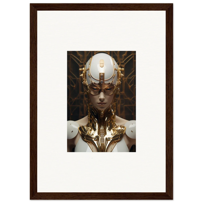 Futuristic humanoid figure with cybernetic head in Quantum Hamlet Vanguard wall art