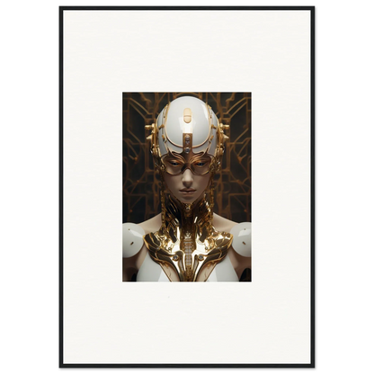 Futuristic humanoid with gold and white enhancements for Hamlet Vanguard wall art