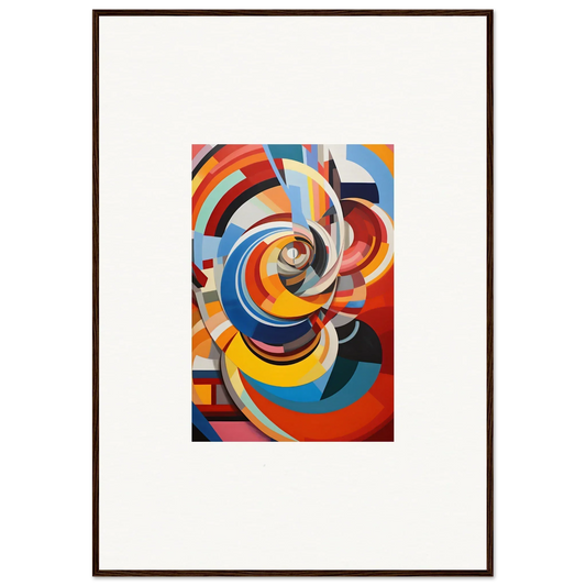 Abstract geometric painting of swirling curves in vibrant colors from Rainbow Euphony Whisper