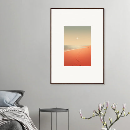 Framed wall art of red horizons in a minimalist desert landscape for stylish room decor