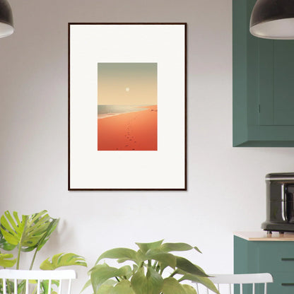 Framed wall art featuring a desert landscape with red horizons at sunset for stylish room decor