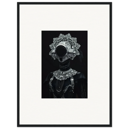 Silhouette portrait with intricate lace patterns, ideal for framed wall art and room decor