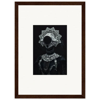 Framed wall art featuring an abstract silhouette with intricate lace patterns for stylish room decor