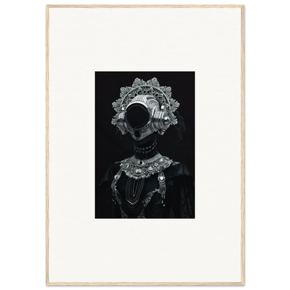 Silhouette figure with lace collar and headdress for elegant room decor canvas prints