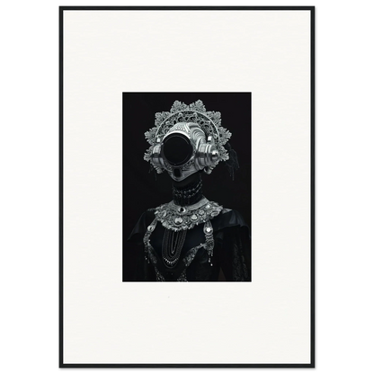 Silhouette portrait with lace collar and headdress for elegant room decor canvas prints