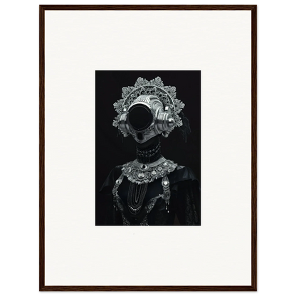 Silhouette portrait with lace patterns, ideal for room decor and framed wall art