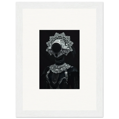 Intricate silhouette portrait with lace collar for elegant room decor or framed wall art