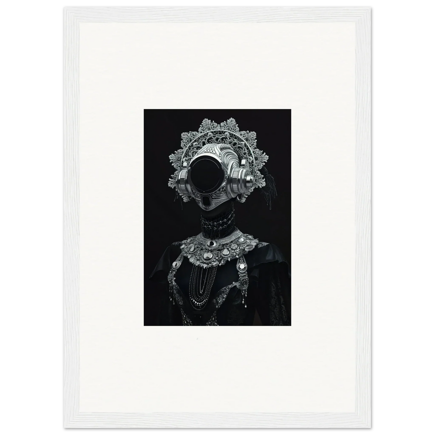 Silhouette portrait with lace patterns, perfect for room decor and framed wall art