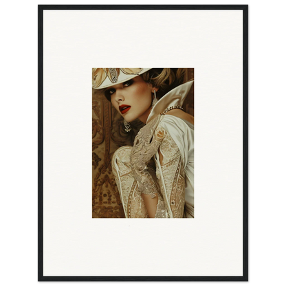 Elegant vintage woman portrait for room decoration, perfect canvas print addition