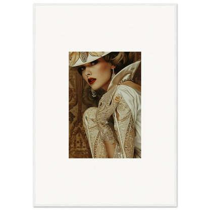 Portrait of a woman in vintage attire, perfect for Reverie Seduction room decoration canvas print