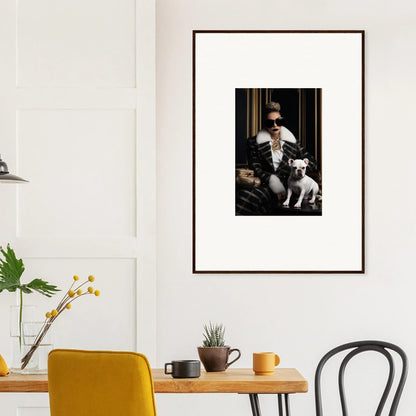 Framed black and white photo on a white wall from Regal Splendor Forces special edition art™